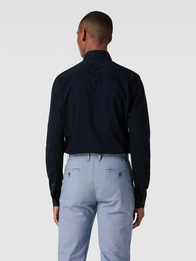 Profuomo Slim fit zakelijk overhemd van katoen met stretch Marineblauw - 5