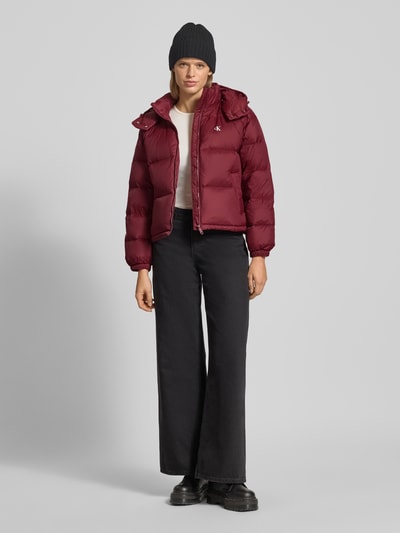 Calvin Klein Jeans Regular fit gewatteerd jack met logoprint, model 'Midweight' Bordeaux - 1
