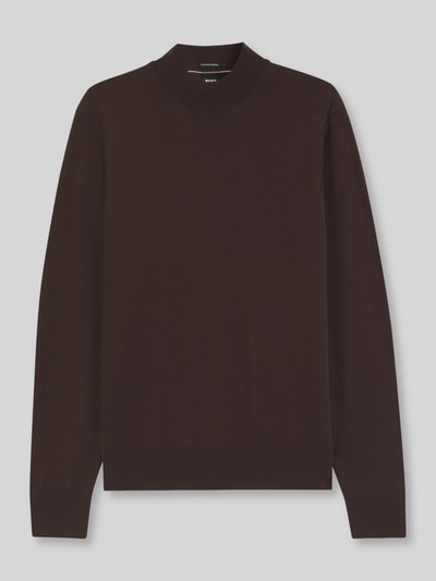 BOSS Regular Fit Pullover aus reiner Schurwolle Modell 'Bjarno' Dunkelbraun 2