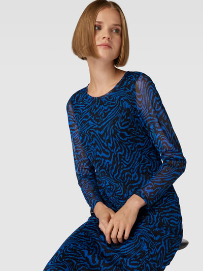 ROBE LÉGÈRE Midi-jurk met all-over motief Koningsblauw - 3