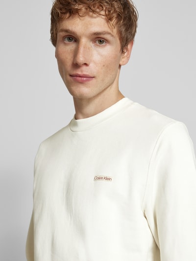 Calvin Klein Jeans Sweatshirt met labelpatch Offwhite - 3