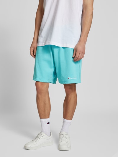 CHAMPION Baggy Fit Sweatshorts mit Label-Stitching Modell 'ICONS' Aqua 4