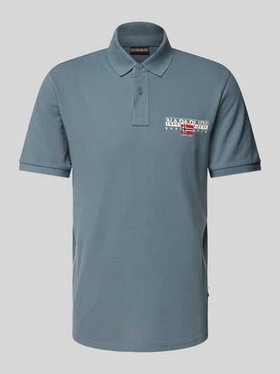 Napapijri Slim Fit Poloshirt mit Label-Print Modell 'AYLMER' Eisblau 2