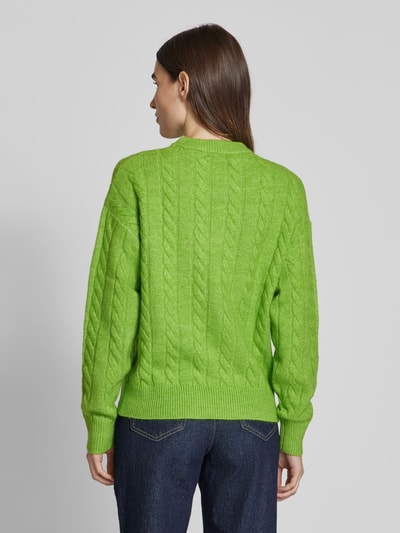 Christian Berg Woman Gebreide pullover met kabelpatroon Appeltjesgroen - 5