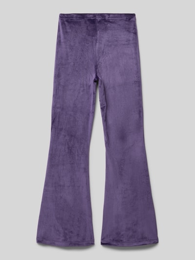 adidas Originals Flared Stoffhose mit elastischem Bund Pflaume 3