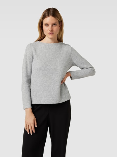 Tom Tailor Strickpullover mit Viskose-Anteil und U-Boot-Ausschnitt Hellgrau Melange 4