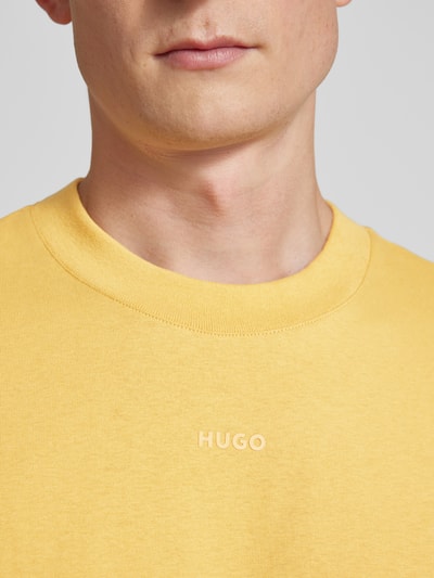 HUGO T-Shirt mit Label-Print Modell 'Dapolino' Gelb 3