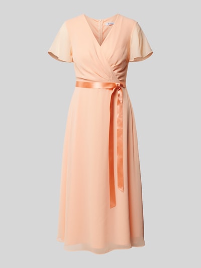 Paradi Cocktailkleid mit V-Ausschnitt Apricot 2