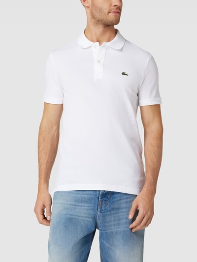 Lacoste Slim Fit Poloshirt aus Baumwolle mit Label-Patch Weiss 4