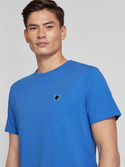 Thinking Mu T-shirt met labelpatch Koningsblauw - 3