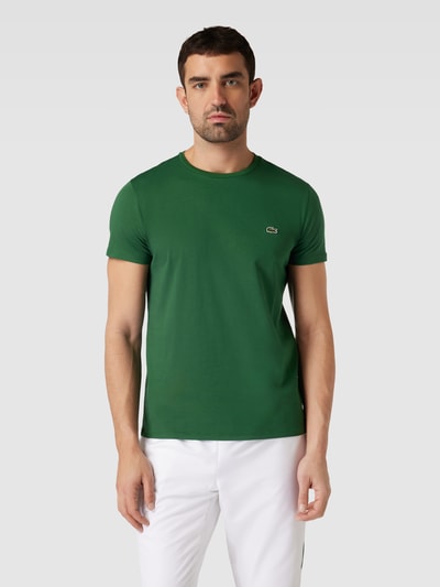 Lacoste T-Shirt in unifarbenem Design Modell 'Supima' Gruen 4