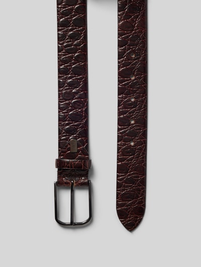 Productfoto, Gürtel aus echtem Leder mit Allover-Schlangen-Prägung van LLOYD, herenriem van echt leer met reliëf rondom, logodetail, doornsluiting, breedte maat 90: 3 cm
