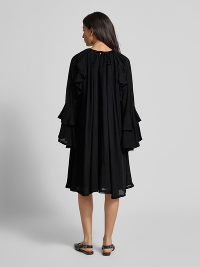 Copenhagen Muse Sukienka o długości do kolan z mieszanki wiskozy model ‘NORMA’ Czarny 5