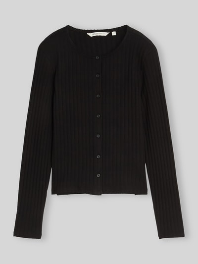 Tom Tailor Denim Slim Fit Strickjacke aus Baumwoll-Mix Black 2