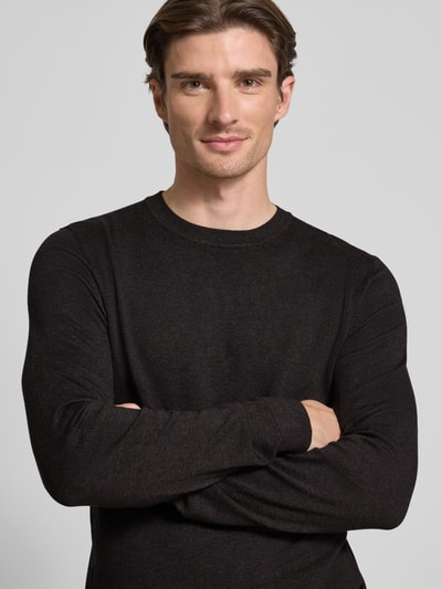 MCNEAL Gebreide pullover met ribboorden Chocoladebruin gemêleerd - 3