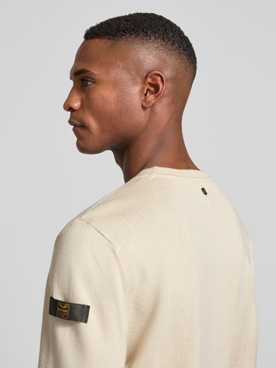 PME Legend Strickpullover mit gerippten Abschlüssen Offwhite 3