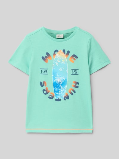 s.Oliver RED LABEL Regular Fit T-Shirt aus reiner Baumwolle Tuerkis 1