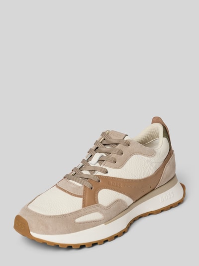 BOSS Lage sneakers van echt leer Beige - 1