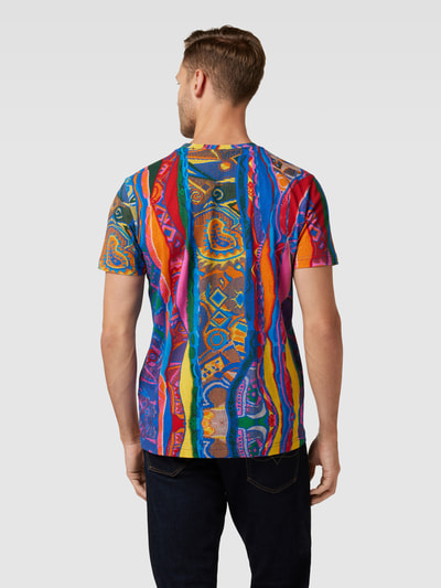 CARLO COLUCCI T-shirt met all-over motief Blauw - 5
