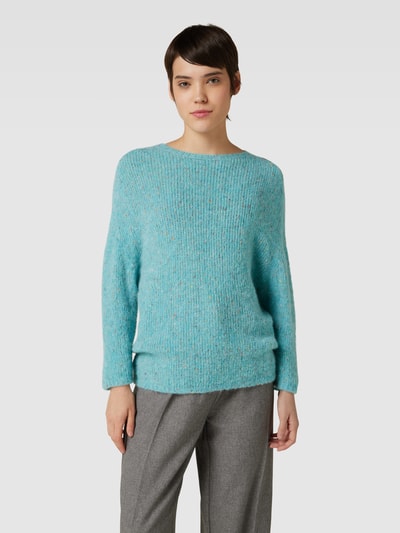 Rich & Royal Gebreide pullover met ronde hals en 3/4-mouwen Turquoise - 4