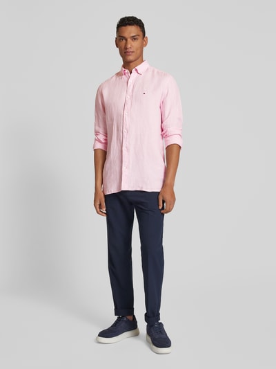 Tommy Hilfiger Regular Fit Freizeithemd aus Leinen Modell 'PIGMENT' Pink 1