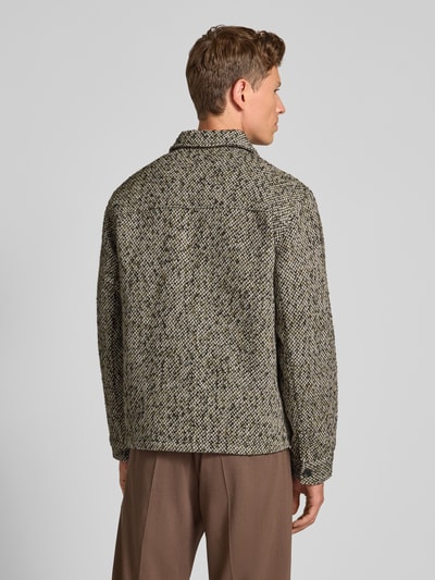 Scotch & Soda Kurtka koszulowa o kroju regular fit z dodatkiem wełny model ‘Tweed’ Ciemnozielony 5