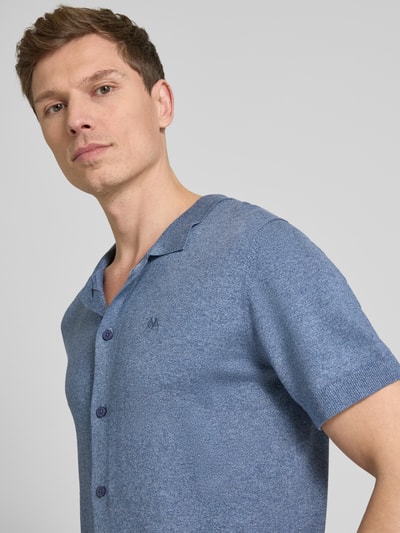 Lindbergh Slim Fit Freizeithemd mit Logo-Stitching Modell 'Ecovero' Rauchblau 3