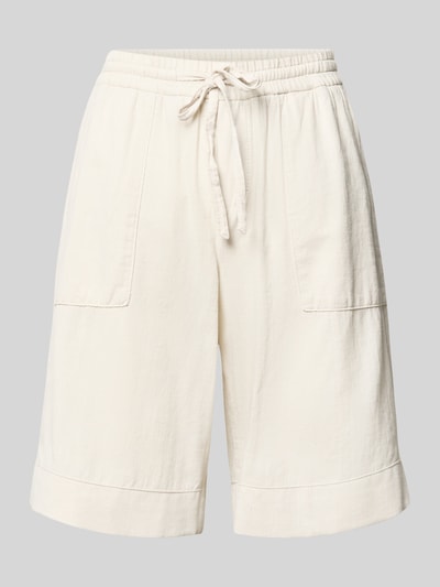 Produktfoto, Bermudas mit elastischem Bund und Kordelzug Modell 'Lia Urban' von Angels, Reine Baumwolle, Loose-Fit, cremefarben, seitliche Eingrifftaschen, Gesäßleistentaschen, strukturierte Oberfläche, City-Look.
