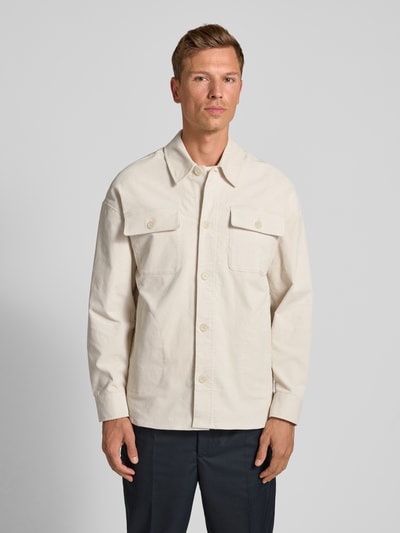 Casual Friday Regular Fit Hemdjacke aus Cord Modell 'MYLES' Offwhite 4