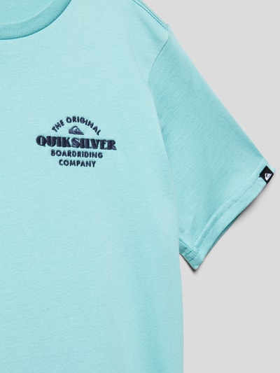 Quiksilver T-shirt met labelstitching, model 'TRADESMITH' Oceaanblauw - 2