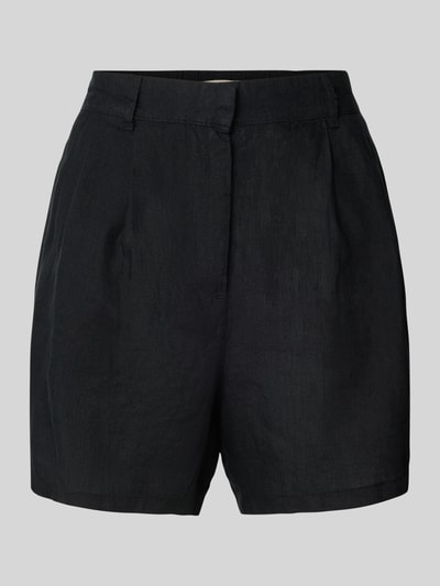 Gina Tricot Relaxed Fit Leinenshorts mit Bundfalten Black 2
