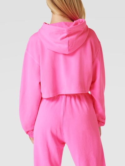 Calvin Klein Jeans Cropped Hoodie mit Label-Stitching Modell 'Acid' Neon Pink 5