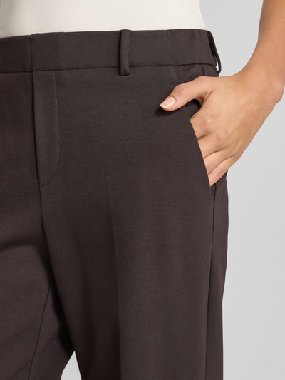 STEHMANN Spodnie materiałowe z prostą nogawką w kant model ‘Fenja’ Czekoladowy 3