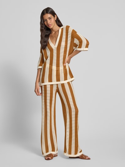 INFLUENCER'S CHOICE BY P&C* Sweter z dzianiny z rękawem o dł. 1/2 Camel 1