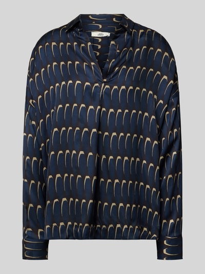 0039 Italy Bluzka z wiskozy z długim rękawem i dekoltem w serek model ‘DERRY’ Ciemnobrązowy 2