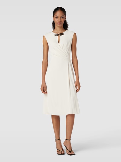 Lauren Ralph Lauren Midi-jurk in wikkellook, model 'KAYTLIN' Offwhite - 4