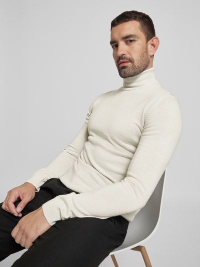 HUGO Wollpullover mit Rollkragen Modell 'San Thomas' Offwhite 3