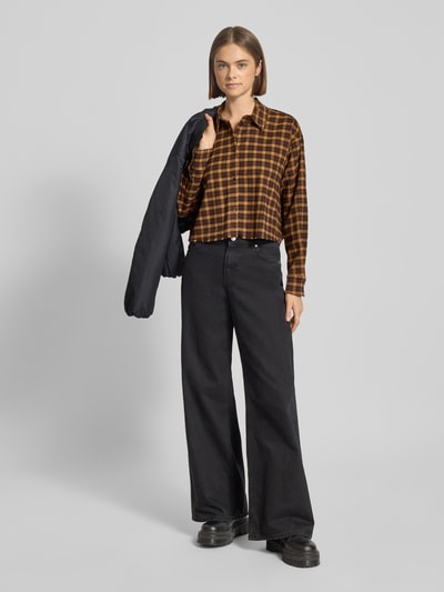 Only Cropped Hemdbluse mit Karomuster Modell 'CAT LIFE' Camel 1