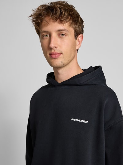 Pegador Oversized Hoodie mit Logo-Stitching und Känguru-Tasche Black 3