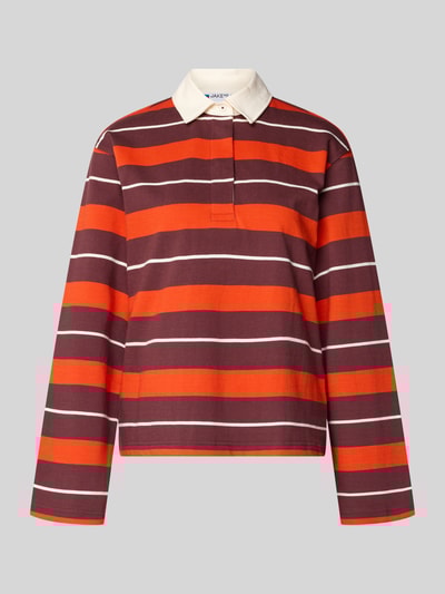 Jake*s Casual Sweatshirt met polokraag Aubergine - 2