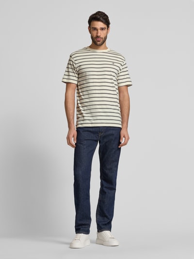 Gant T-shirt met labelstitching Offwhite - 1