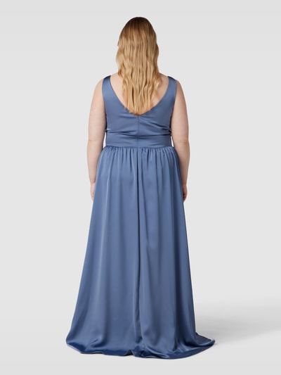 My Mascara Curves PLUS SIZE Abendkleid mit V-Ausschnitt Hellblau 5