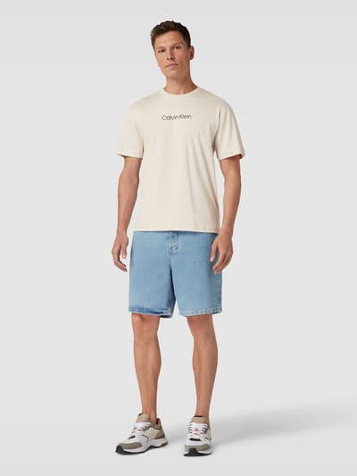 CK Calvin Klein T-Shirt mit Label-Print Modell 'HERO' Beige 1