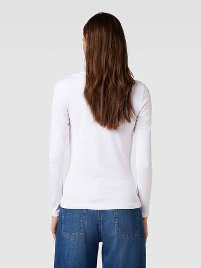 Esprit Shirt met lange mouwen en geribde ronde hals Offwhite - 5