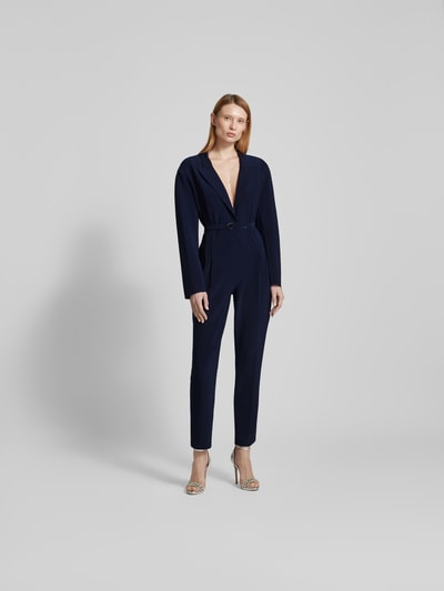 Norma Kamali Jumpsuit mit Taillengürtel Dunkelblau 4