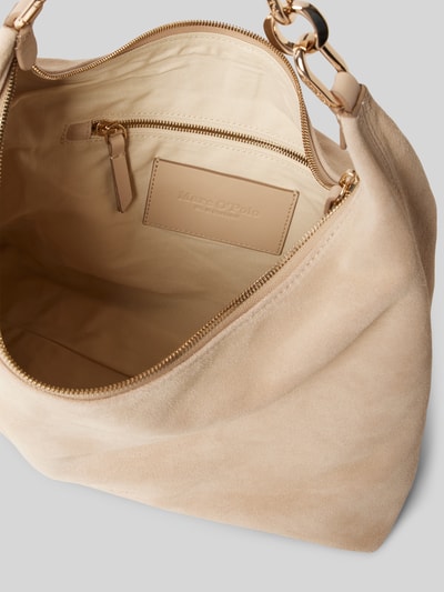 Marc O'Polo Crossbody Bag aus weichem Velours-Rindsleder mit Label-Prägung Sand 5