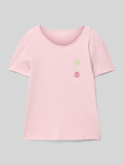 Roxy T-shirt met labelprint, model 'DAY AND NIGHT' Mauve - 1