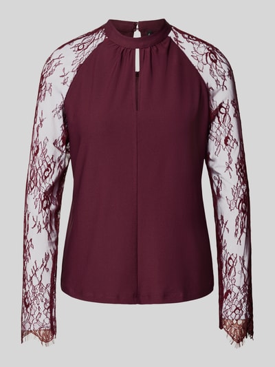 Vero Moda Regular fit blouse met opstaande kraag, model 'MILLA' Bordeaux - 2