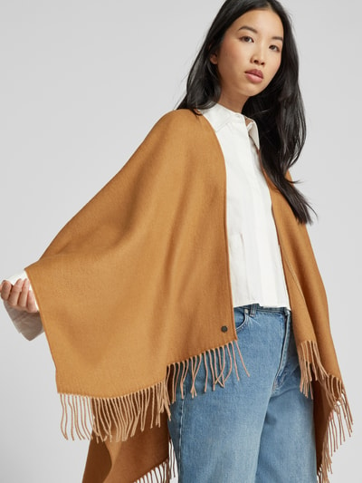 Fraas Poncho mit Ausfransungen Modell 'Cashmink' Camel 3