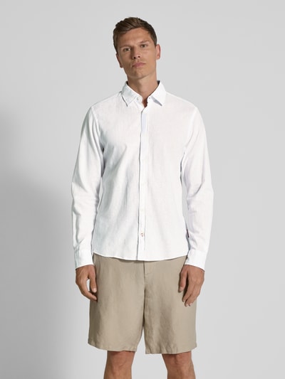 JOOP! Jeans Freizeithemd mit Knopfleiste Modell 'Hanson' Weiss 4